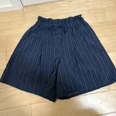 ハーフパンツ　ストライプ　半ズボン 160cm ネイビー