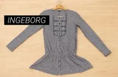 INGEBORG(インゲボルグ ギンガムチェック)レース チュニックブラウスのサムネイル