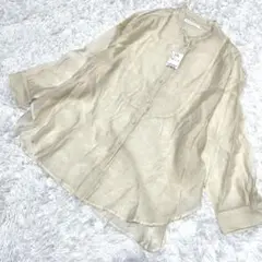 新品未使用タグ付き　AMERICAN HOLIC ベージュ 長袖シアーシャツ M