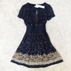 ぷ*ん様 森ガール　フェアリーグランジ　花柄ドットワンピース　ハート