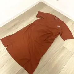 THE NORTH FACE 半袖ワンピース ブラウン Mサイズ　オレンジ　秋色