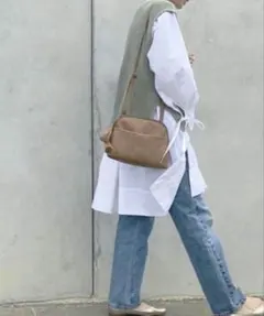 ユニクロ（UNIQLO）コットンブレンドサイドスリットベスト3XL グリーン系