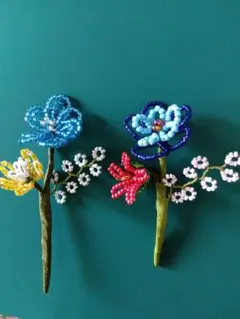 ビーズ製ハンドメイド花束 一輪挿し用