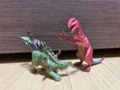 恐竜フィギュアセット 緑と赤 約8cm 恐竜 おもちゃ