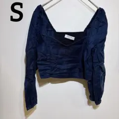 BABATON 【S】ネイビー トップス ショート丈 デニム