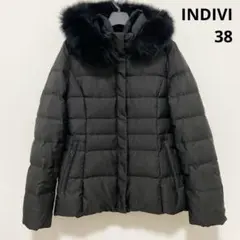 INDIVI インディヴィ　ショート丈　リサイクルダウンコート　ブラック　38