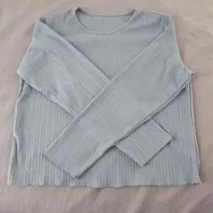 リブ編み 長袖Tシャツ Lサイズ