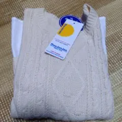 【新品】ムージョンジョン アイボリー ケーブル編み チュニック 120　丸高衣料