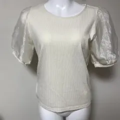 INGNI オーガンジー袖ボリュームトップス アイボリー M