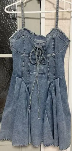 デニムミニワンピース ノースリーブ