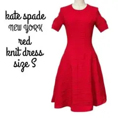 kate spade ケイトスペード 半袖ニットワンピース レッド S