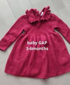 baby GAP 赤いリブ編みワンピース 3-6ヶ月