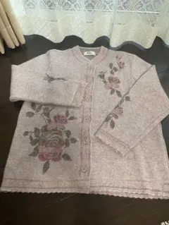 ウール　アンゴラ　カーディガン　Mサイズ　日本製　美品