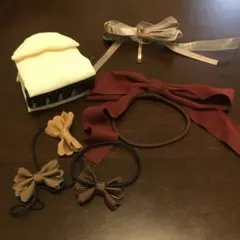 リボンデザインヘアアクセサリー6点セット