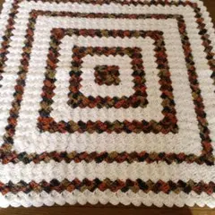 ✿ハンドメイド ダイアゴナルステッチブランケット✿手編み