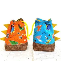 コップ袋セット　ハンドメイド　恐竜