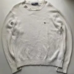 Polo by Ralph Lauren ホワイトニット S クルーネック
