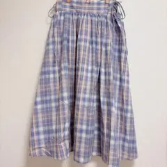 OLIVE des OLIVEチェック柄フリルロングスカート（F）パープルのサムネイル