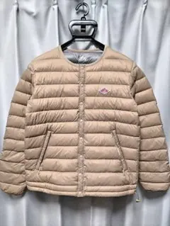 ダントン　インナーダウンジャケット　ノーカラー　ベージュ