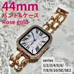 アップルウォッチ　applewatch　バンド　ケース　ローズ 44mm