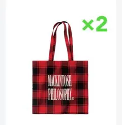 MACKINTOSH PHILOSOPHY チェック柄トートバッグ 2個セット