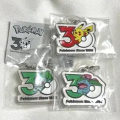 - ポケモン 30周年 メタルチャームマスコット めじるし 3種セット -