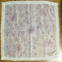 ニナリッチ花柄レース縁ハンカチ 約42cm　テーブルセンター