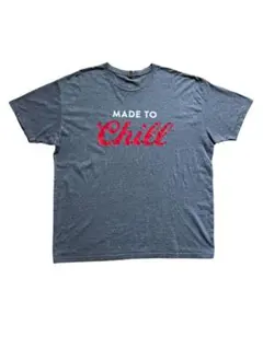 【American】Chill Tシャツ グレー ネイビー 2XL 古着 海外