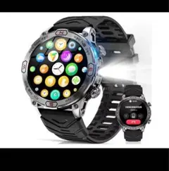 スマートウォッチBluetooth5.3iPhoneアンドロイド対応 ブラック