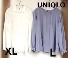 【美品】卒業式 入学式　UNIQLO とろみレーヨンブラウス　2点セット