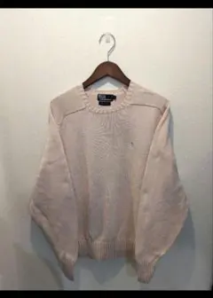 00s　ポロバイラルフローレン　セーター　クルーネック　コットン　ピンク　M