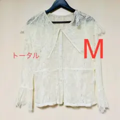 しまむら　RIVIETTA レースオオエリシャツ　M