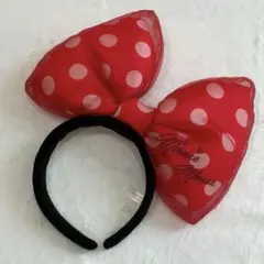 ディズニー　ミニーマウスリボンカチューシャ