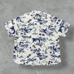 Ralph Lauren総柄マリン半袖コットンB.Dシャツ3XLTリゾートビック