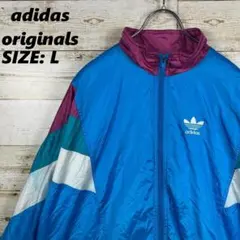 ✨adidas originals✨ナイロンジャケット 青 白 万国旗タグ