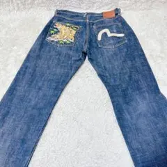 EVISU 希少 ジョーツ 虎刺繍デニムショートパンツ ダークブルー - メルカリ