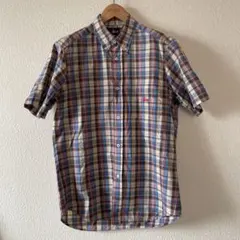 90s OLD STUSSY USA製　紺タグ　半袖チェックシャツ