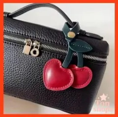 さくらんぼ　バッグチャーム　ストラップ PUレザー チェリー