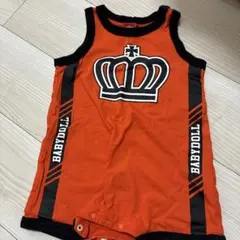 BABYDOLL オレンジロンパース 80 バスケ　ベビー服