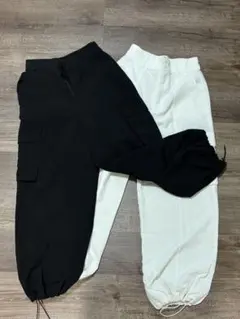 JEANASIS カーゴパンツ ブラック・ホワイト M