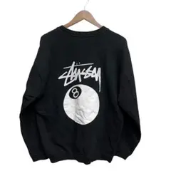 STUSSY 黒タグ 8ボール ストックロゴ スウェット Lのサムネイル