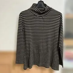ストライプ タートルネック 長袖 3L