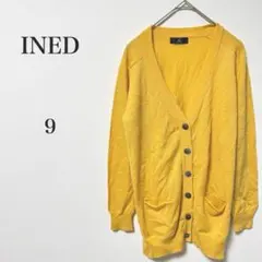 イネド　マスタードイエロー　Vネック　カーディガン　Mサイズ　長袖　羽織り