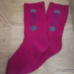 【スキー＆スノボ・防寒対策に！】厚手靴下ピンク（22-24cm）