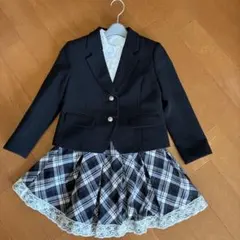 フォーマルドレス 黒と白のチェック柄130