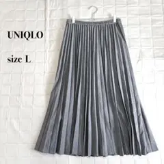 .UNIQLO ユニクロ プリーツスカート チェック柄 ロングスカート L
