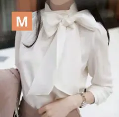 【値下げ】ブラウス 白 ホワイト リボン 長袖 ボウタイ 卒業式 卒園式 入学式