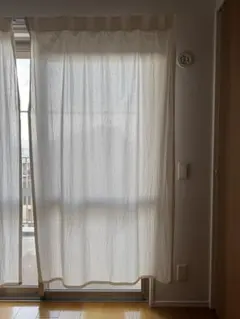 無印良品　ノンプリーツ洗いざらしカーテン　生成り　2セット