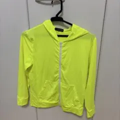 水着　蛍光イエロー フード付きラッシュガード