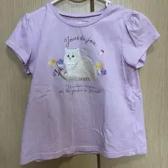 any FAM 猫と花のTシャツ 130